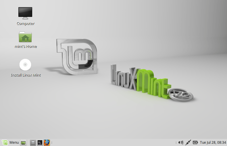 Tampilan Desktop Linux Mint Mate Edition