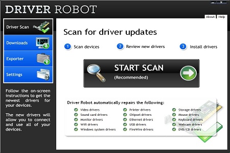 Driver robot menu