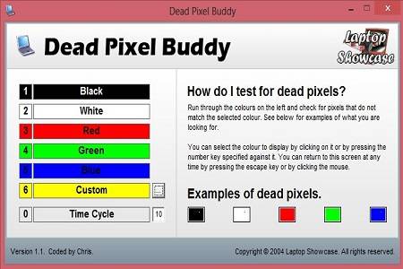 Dead Pixel Buddy Menu