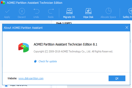 Aomei Partition Technician 8.1