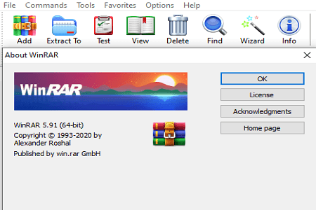 Winrar 5.91 Menu