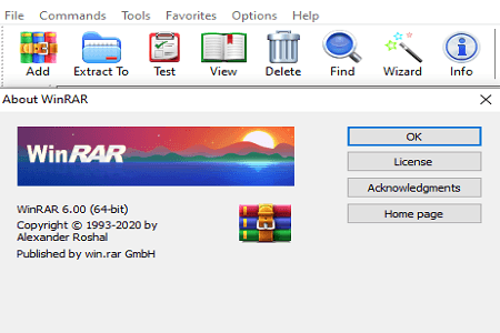 Winrar 6.00 Menu