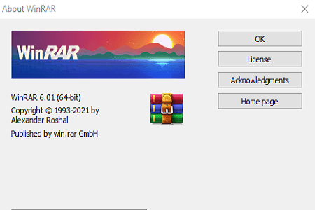 Winrar 6.01 Menu