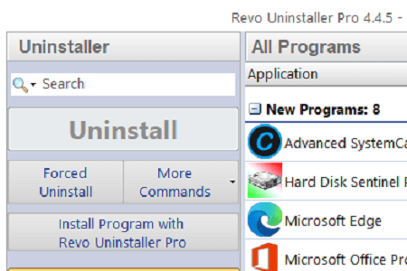 Revo 4.4.5 Menu