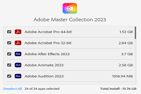 Adobe Master 2023 Menu