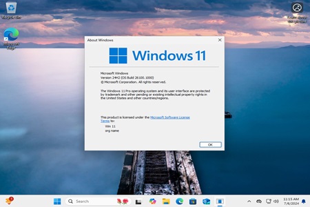 Windows 11 24H2 Menu