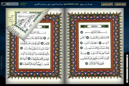Quran flash tajweed menu