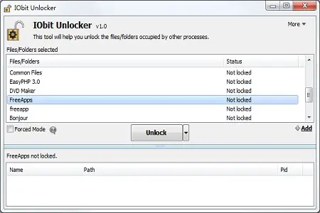 IObit unlocker menu