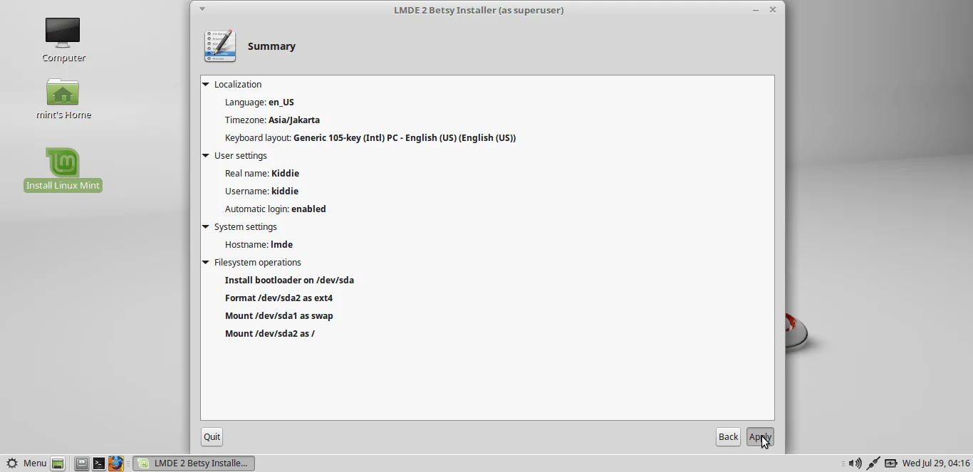 Cara Install Linux Mint Debian Edition!! Screenshot 16