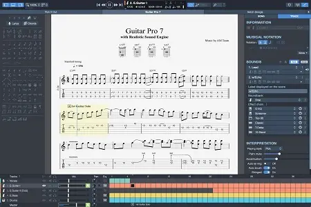 Guitar Pro 7.5 Menu