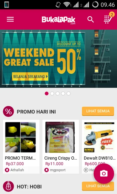 Belanja Mudah Dengan Jari? Yap Bukalapak Apps Jawabnya!! Halaman Depan