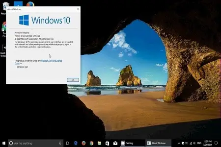 Win 10 Creators Update Menu