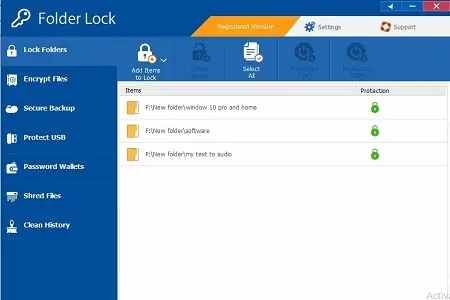 Folder Lock Menu