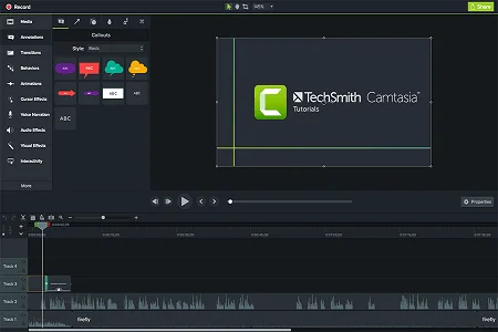 camtasia 2018 menu