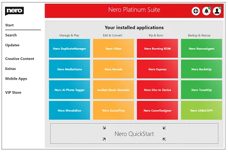 nero platinum 2021 menu