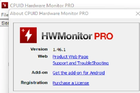 HW Monitor Pro Menu