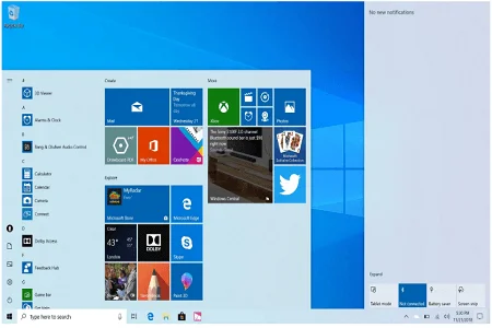 Win 10 19H1 Menu