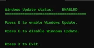 Windows Update Switcher Menu